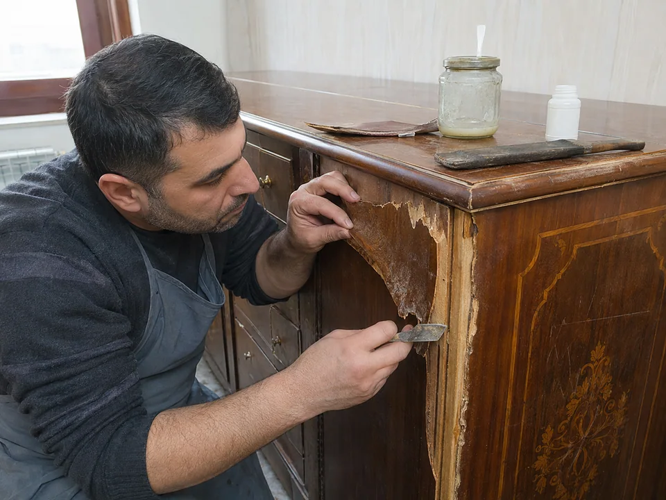 Mebeldə su zədəsinin bərpası
